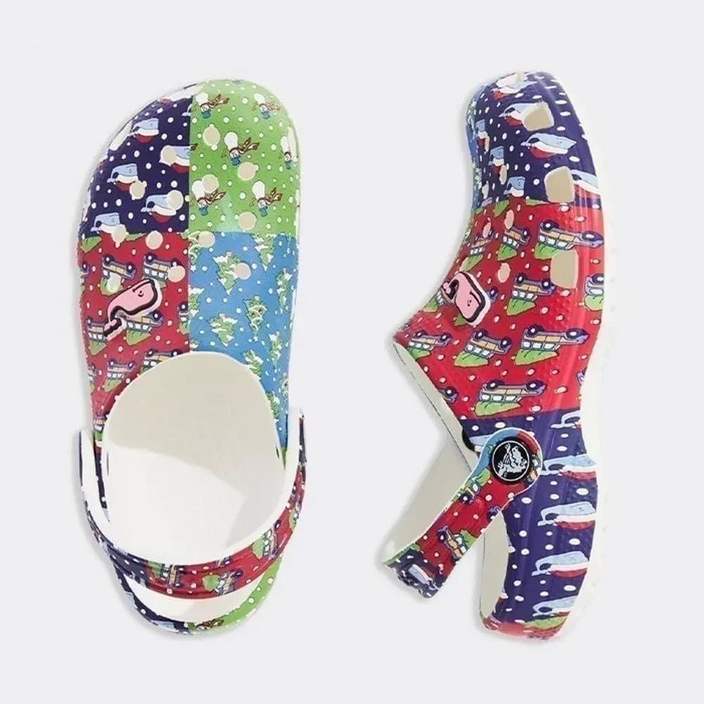 NWT❤️Crocs x Vineyard vines Holiday patchworks unisex clog toddler sz13